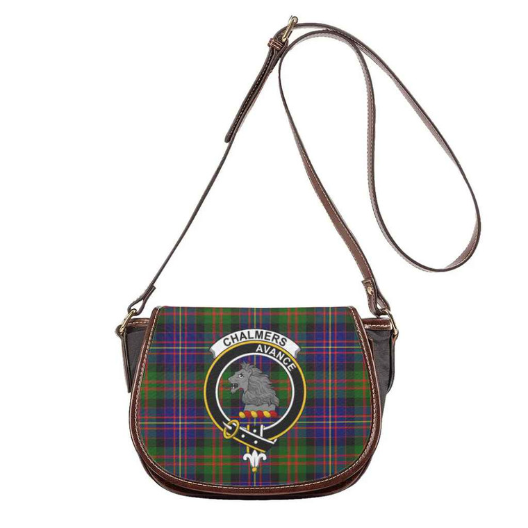 Scottish Chalmers Clan Crest Tartan Saddle Bag Tartan Plaid 1