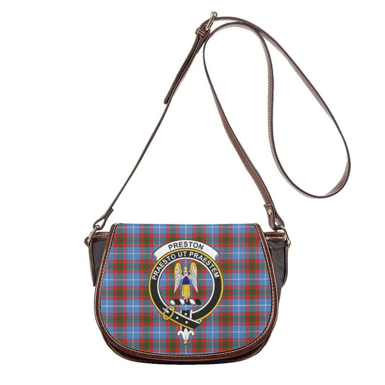 Scottish Preston Clan Crest Tartan Saddle Bag Tartan Plaid 1