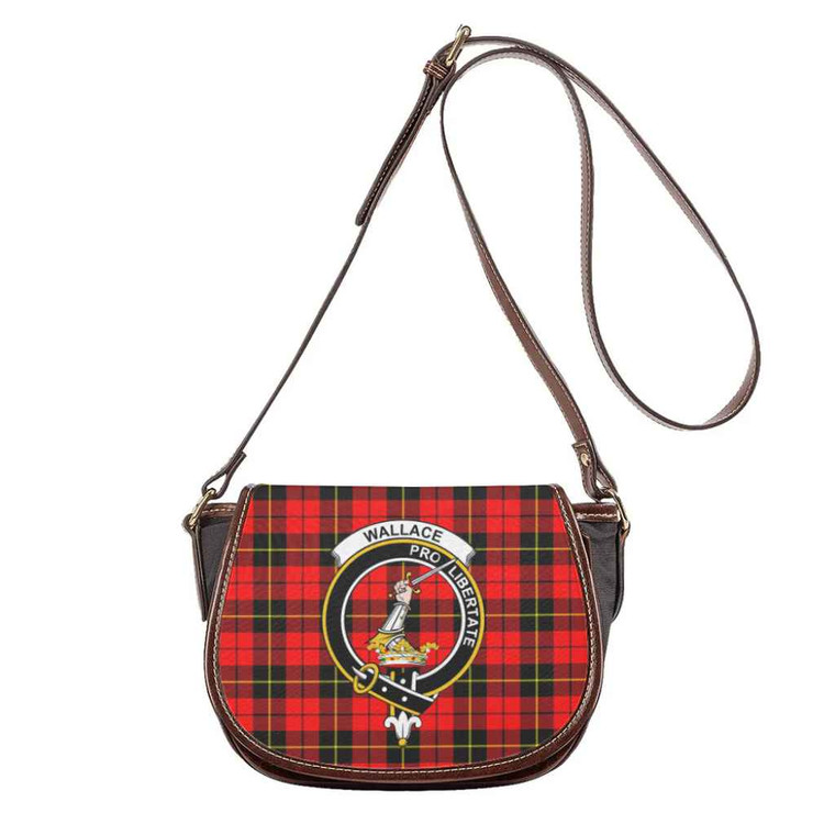 Scottish Wallace Clan Crest Tartan Saddle Bag Tartan Plaid 1