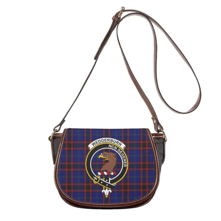 Scottish Wedderburn Clan Crest Tartan Saddle Bag Tartan Plaid 1
