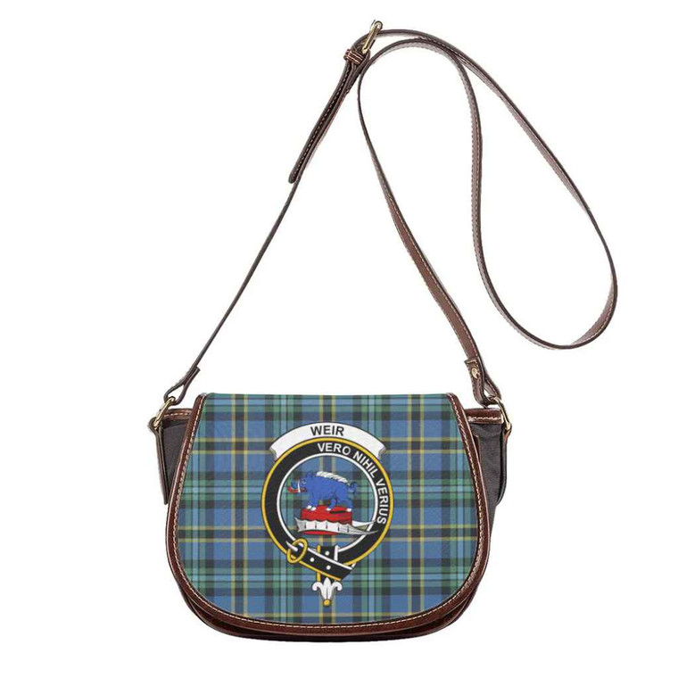 Scottish Weir Clan Crest Tartan Saddle Bag Tartan Plaid 1