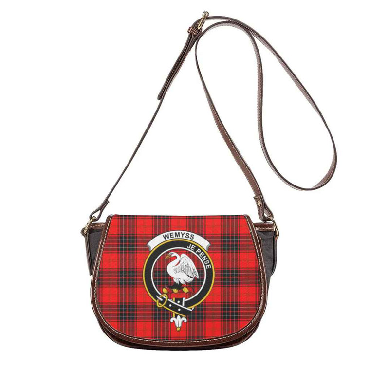 Scottish Wemyss Clan Crest Tartan Saddle Bag Tartan Plaid 1