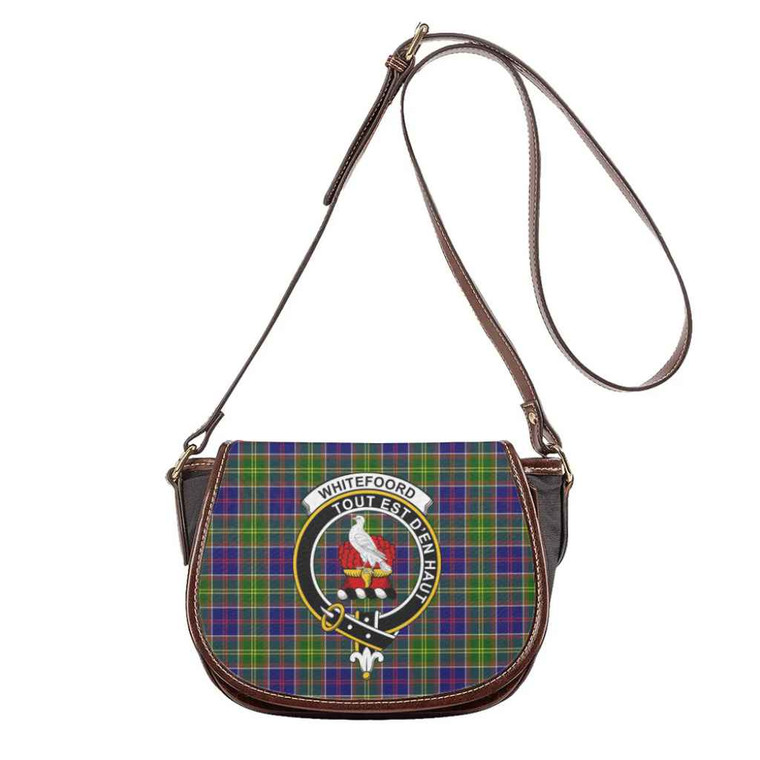 Scottish Whiteford Clan Crest Tartan Saddle Bag Tartan Plaid 1