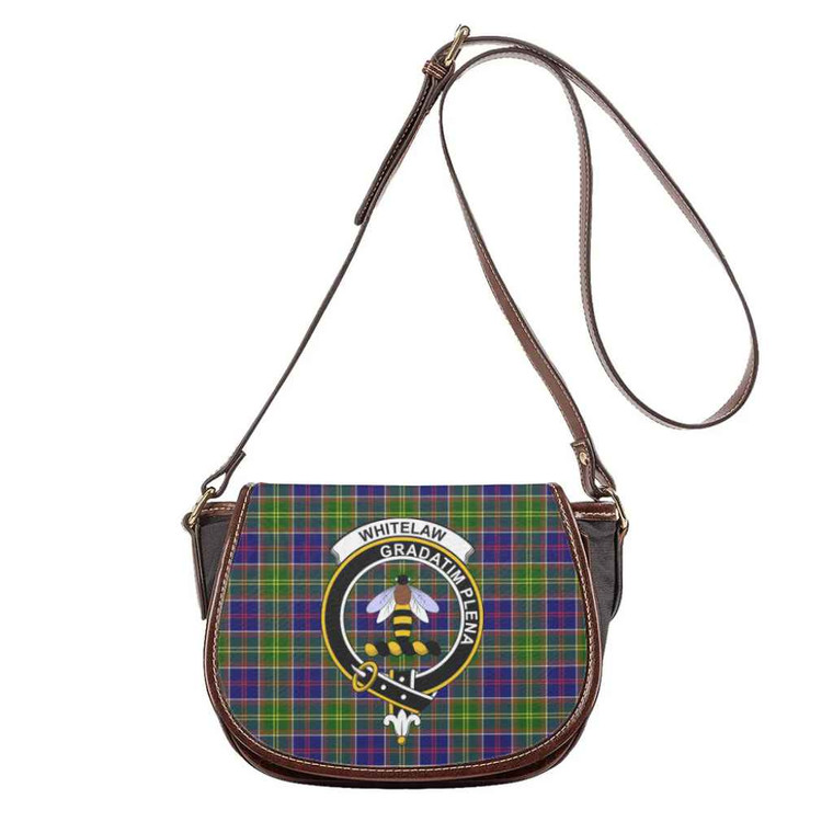 Scottish Whitelaw Clan Crest Tartan Saddle Bag Tartan Plaid 1