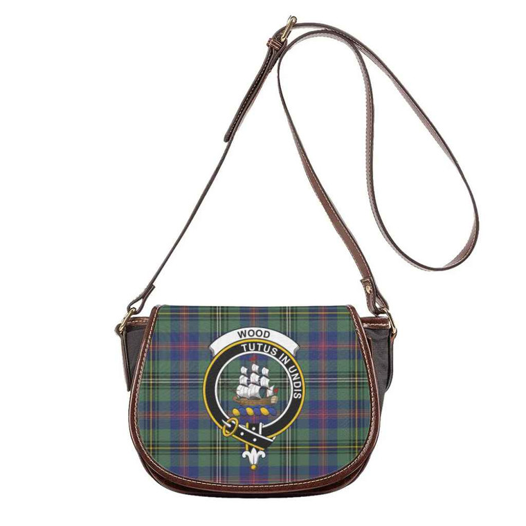 Scottish Wood Clan Crest Tartan Saddle Bag Tartan Plaid 1