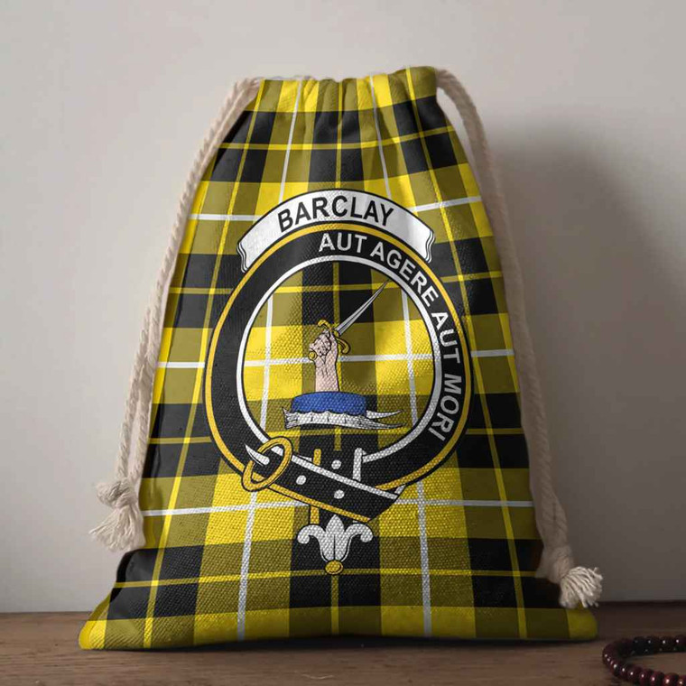 Scottish Barclay Clan Crest Tartan Drawstring Bag Tartan Plaid 1