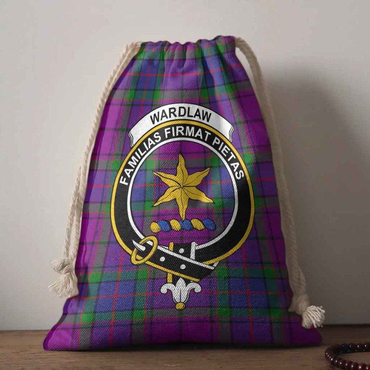 Scottish Wardlaw Clan Crest Tartan Drawstring Bag Tartan Plaid 1