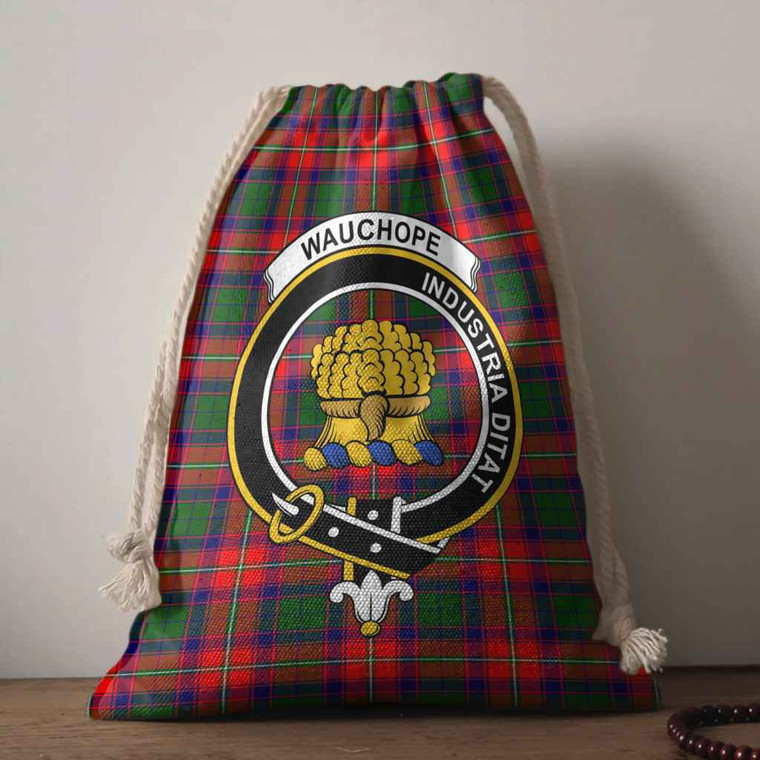 Scottish Wauchope (or Waugh) Clan Crest Tartan Drawstring Bag Tartan Plaid 1