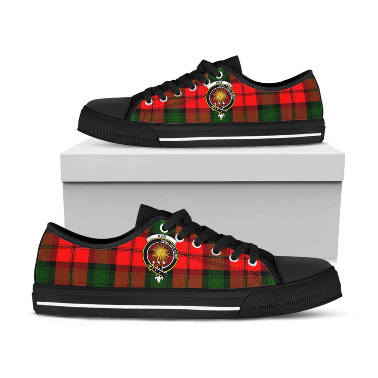 Scottish Ker Clan Crest Tartan Low Top Shoes
