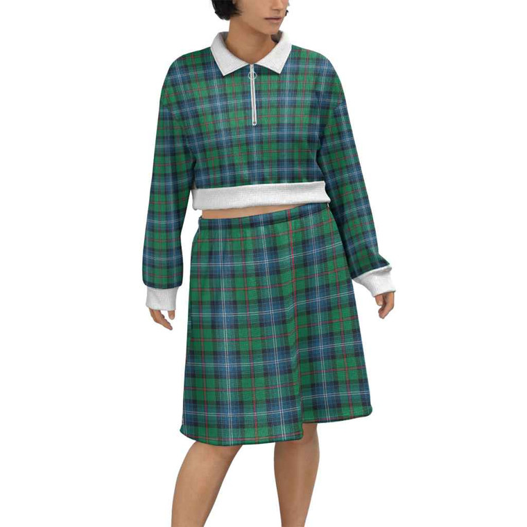 Scottish Urquhart Ancient Clan Tartan Cropped And Skirt Set Tartan Plaid 1