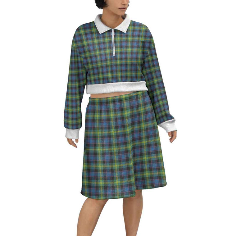 Scottish Watson Ancient Clan Tartan Cropped And Skirt Set Tartan Plaid 1