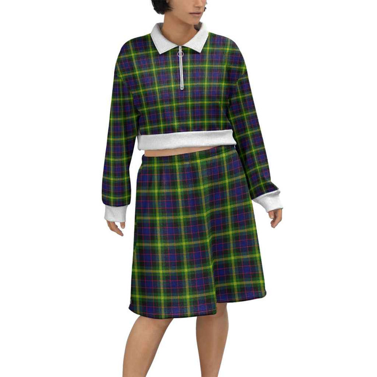 Scottish Watson Modern Clan Tartan Cropped And Skirt Set Tartan Plaid 1