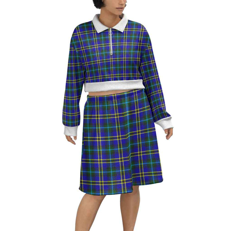 Scottish Weir Modern Clan Tartan Cropped And Skirt Set Tartan Plaid 1
