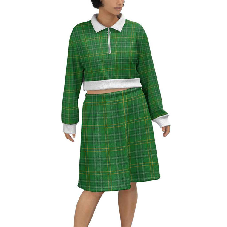 Scottish Wexford County Clan Tartan Cropped And Skirt Set Tartan Plaid 1