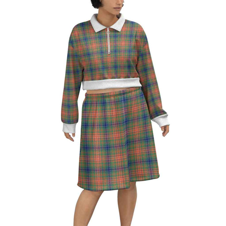 Scottish Wilson Ancient Clan Tartan Cropped And Skirt Set Tartan Plaid 1