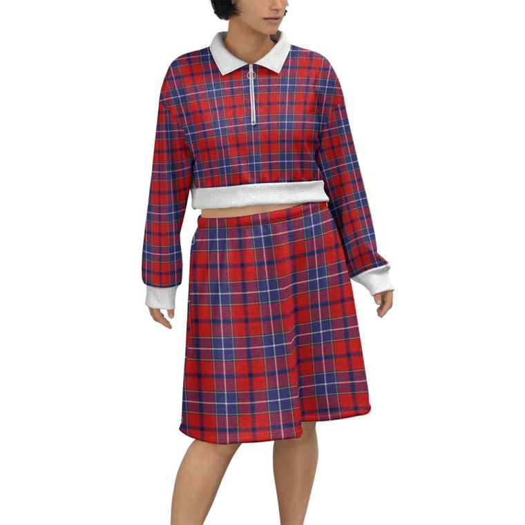 Scottish Wishart Dress Clan Tartan Cropped And Skirt Set Tartan Plaid 1