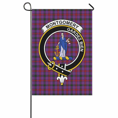 Scottish Montgomery Clan Crest Tartan Garden Flag