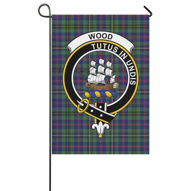 Scottish Wood Clan Crest Tartan Garden Flag