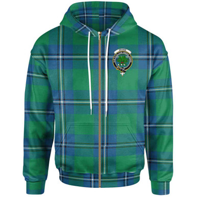 Scottish Irvine Clan Crest Tartan Zip-Up Hoodie