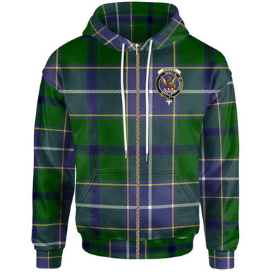 Scottish Wishart Clan Crest Tartan Zip-Up Hoodie