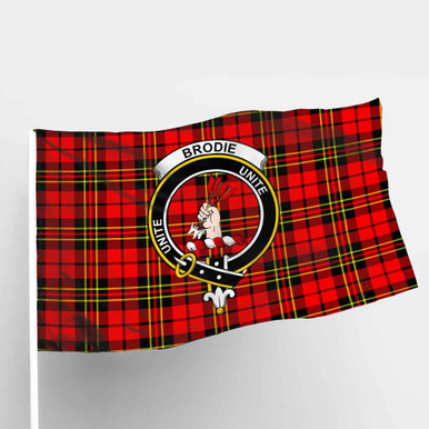 Scottish Brodie Clan Crest Tartan Flag Parade