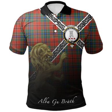 Scottish MacLean of Duart Ancient Clan Crest Tartan Polo Shirt - Celtic ...