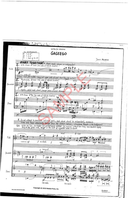 Macbride, David- Gageego, for flute, percussion, and piano (Digital Download)