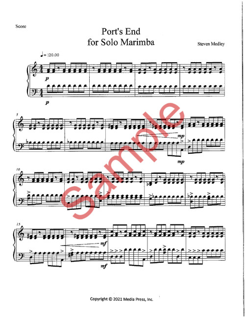 Medley, Steven- Port's End, for solo marimba (4.3-octave) (Digital Download)