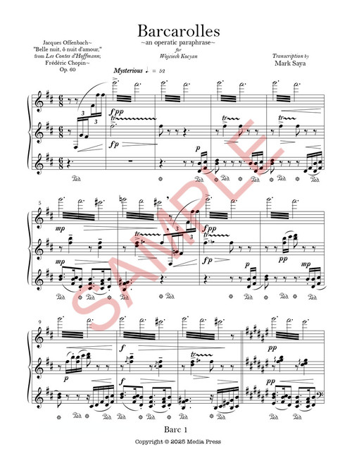 Saya, Mark - Barcarolles for solo piano (Digital Download)