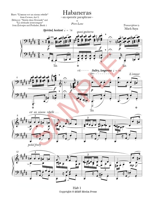 Saya, Mark - Habaneras for solo piano