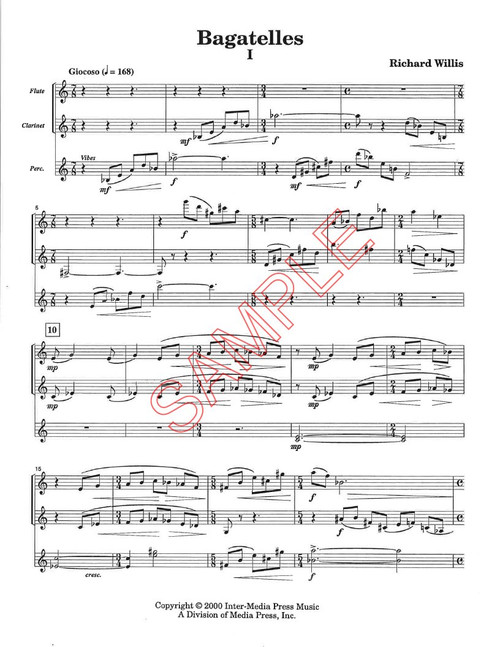 Willis, Richard- Bagatelles, for flute, clarinet, and percussion (Digital Download)