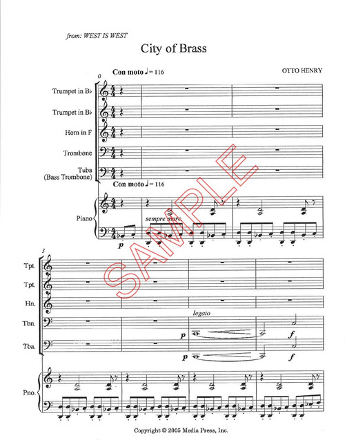 Henry, Otto- City of Brass, for brass quintet and piano (Digital Download)