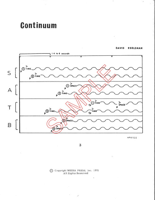 Eddleman, David- Continuum, for chorus (SATB) (Digital Download)