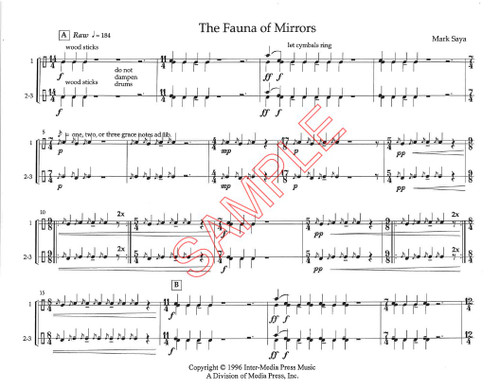 Saya, Mark- The Fauna of Mirrors, for percussion trio (Digital Download)