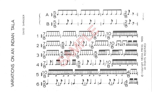 Shrader, David- Variations on an Indian Tala, for two percussionists (Digital Download)