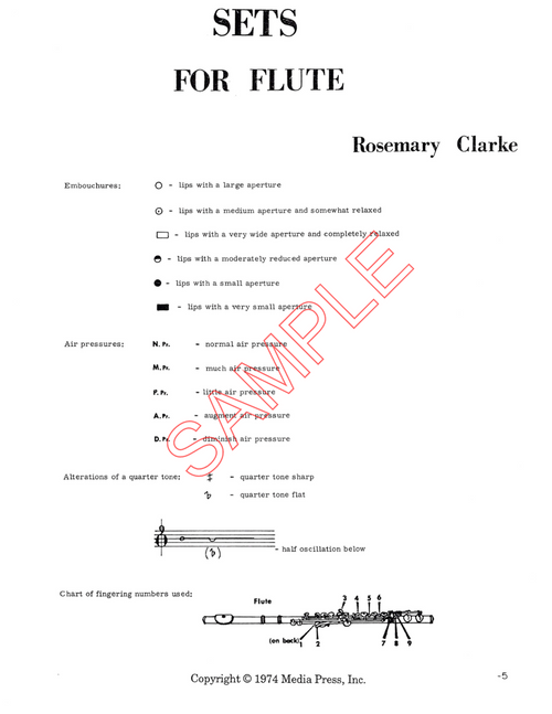 Clarke, Rosemary- Sets for Flute, for solo flute