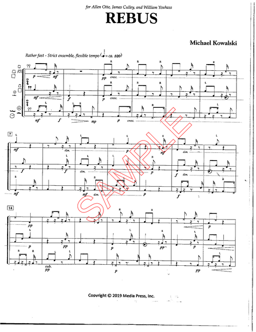 Kowalski, Michael- Rebus, for percussion trio (Digital Download)