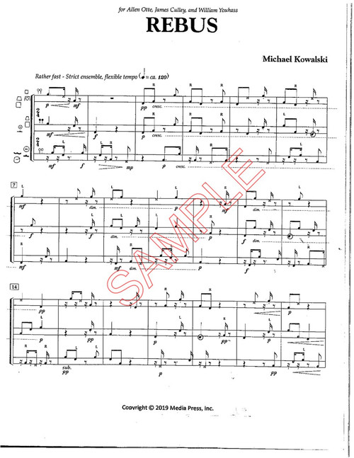 Kowalski, Michael- Rebus, for percussion trio