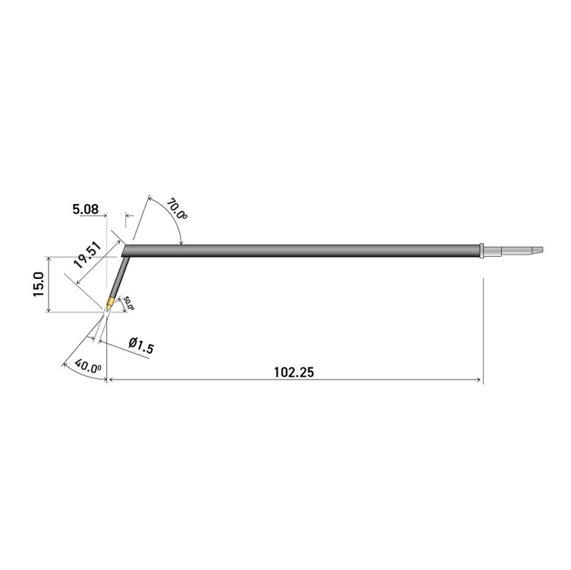 120mm 40° 2um x 15mm Shank Clr Forward Pointing