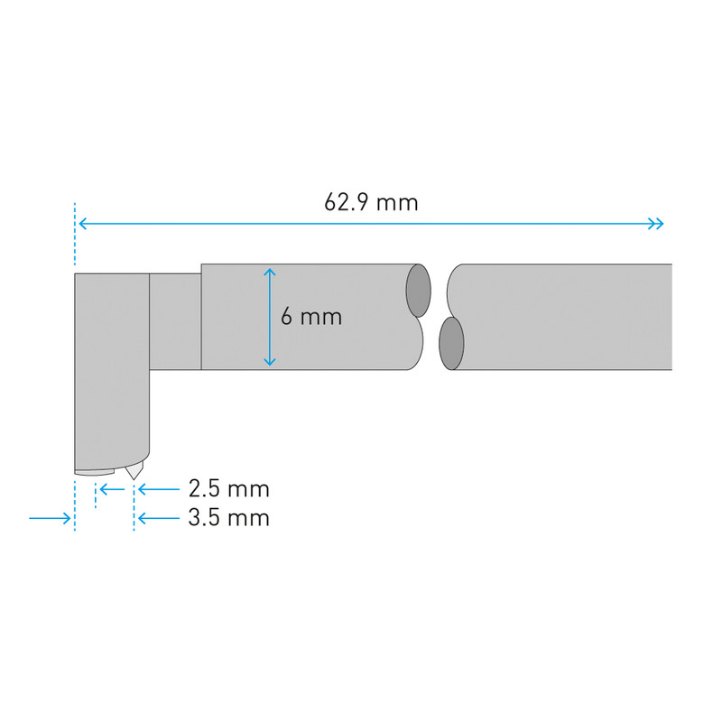 Recess Pick-up (2 µm, 80 µin, tip radius)