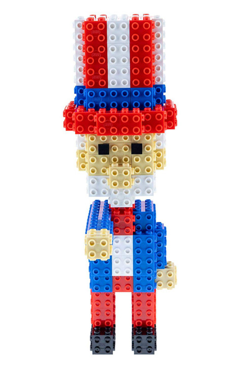 Strictly Briks Uncle Sam Building Bricks & Blocks Set | Independence Day Decoration & July 4th Toy Compatible with All Major Brands | Construction Toy Set for Kids, Classrooms, Schools | 129 Pieces