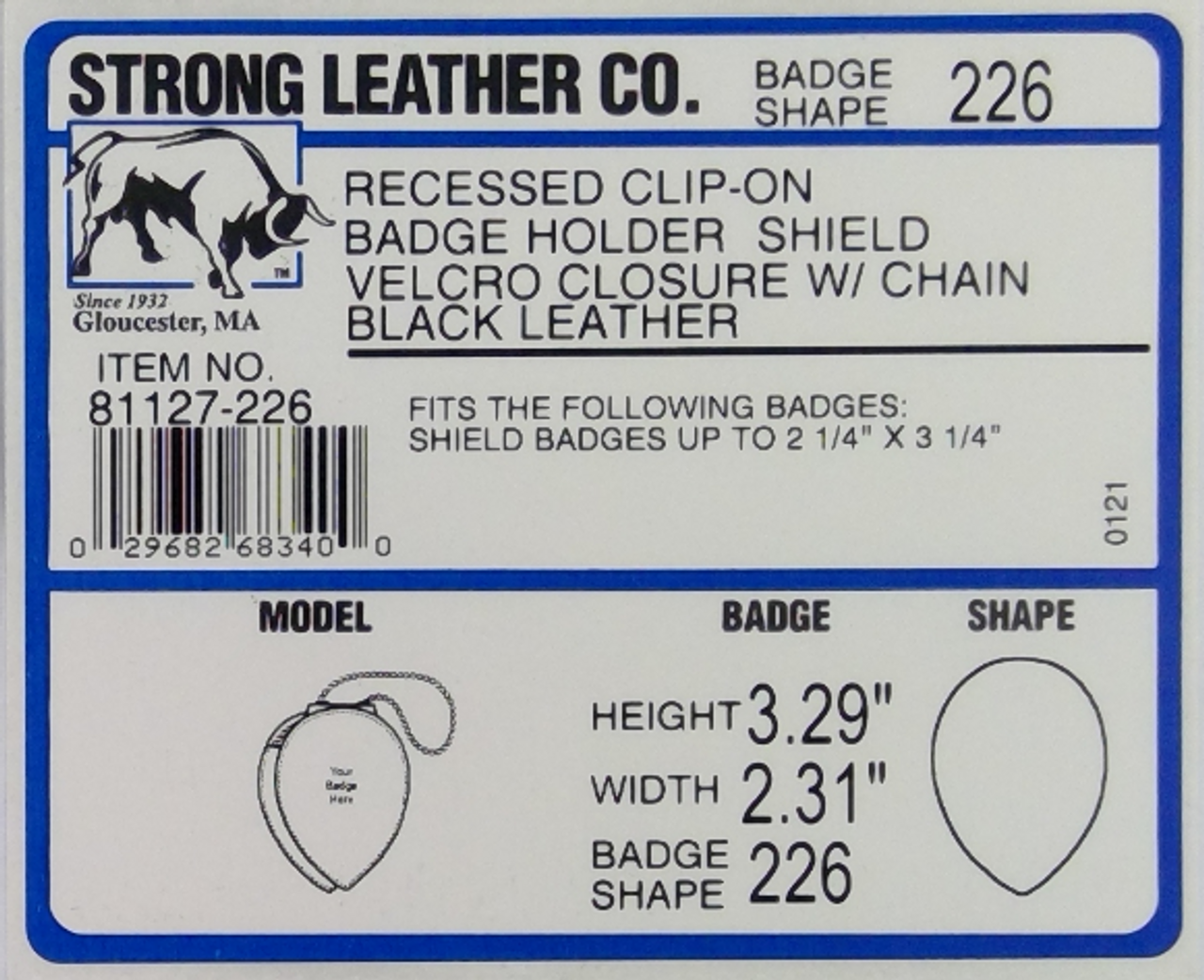 Strong Non Recessed Velcro Closure Badge Holder (71300 Series) 71310,  71320, 71330