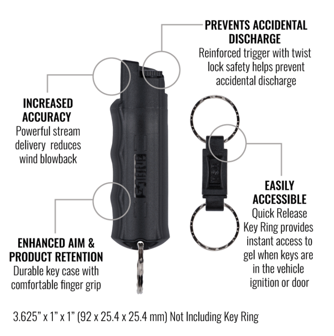 Pepper Spray with Quick Release Key Ring