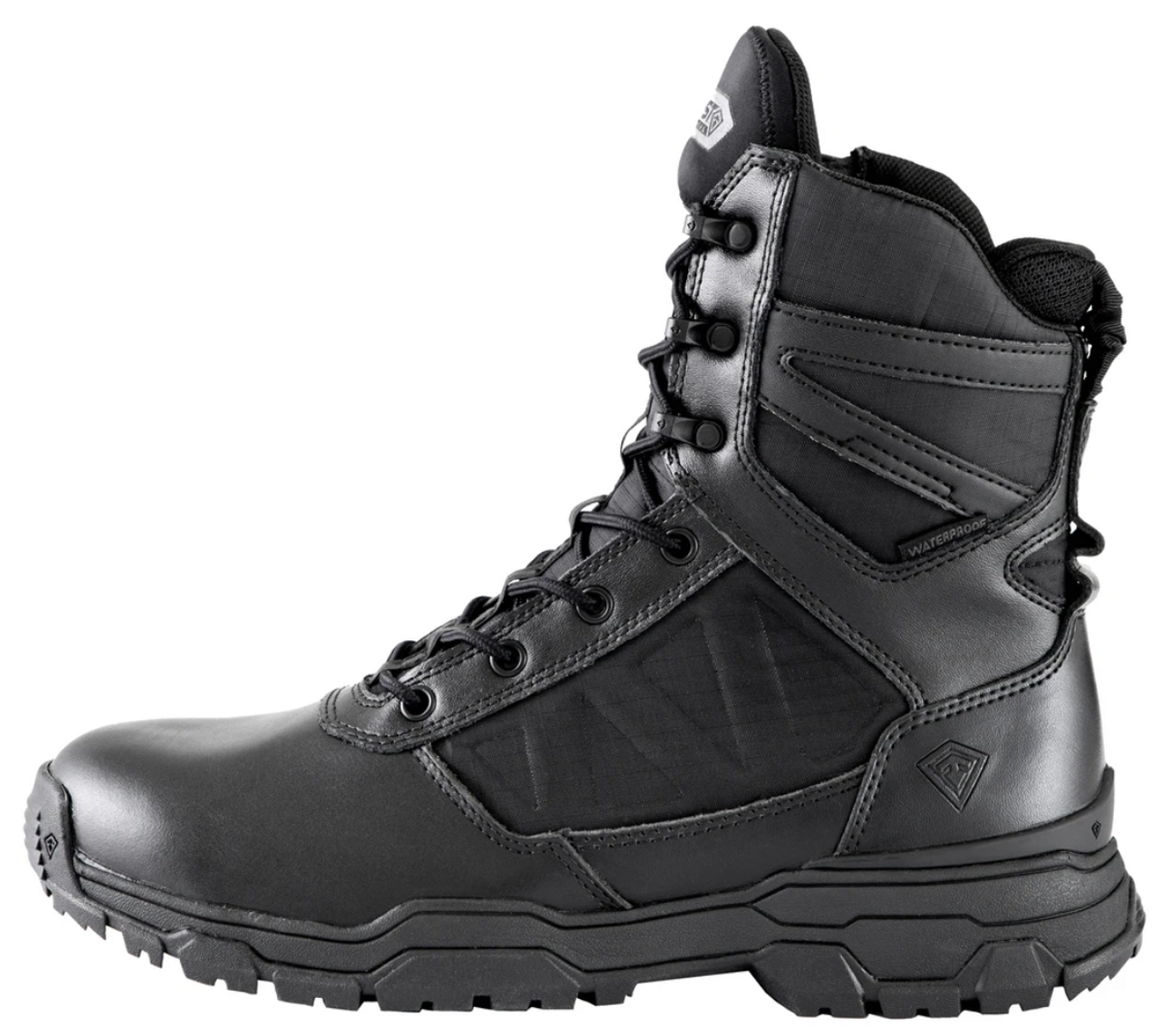 The NEW 7” Urban Operator H2O Side-Zip boots are perfect for duty with a full grain polishable leather toe for a professional look. The 100% waterproof and breathable membrane will keep your feet dry in wet conditions. A new side-zip with YKK® VISLON® zippers help you get your boots on and off quickly while the molded zipper cover will keep the zipper pull firmly in place. Boasting a Torsion Flex™ fiberglass reinforced composite shank that is 75% lighter than steel, the Operator boot has athletic shoe performance with tactical boot durability.