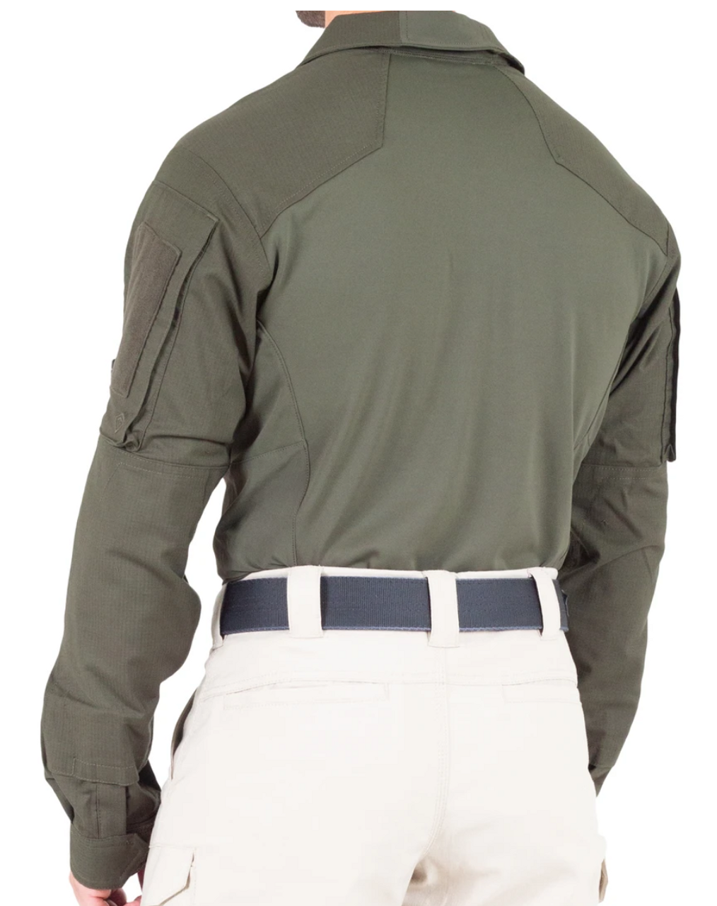 First Tactical's Defender Series Shirts are the best of both worlds: performance built to handle any mission while maintaining the professional look needed when on normal patrol. In the performance department specialized pockets boast ample space for oversized gear, a specialize yoke eliminates unwanted bulk, and oversized sleeve pockets accept patches or embroidery. Creating the perfect warm weather shirt was at the forefront of design as articulated elbows, running gussets, and vented mesh locations provide advanced movement and breathability.