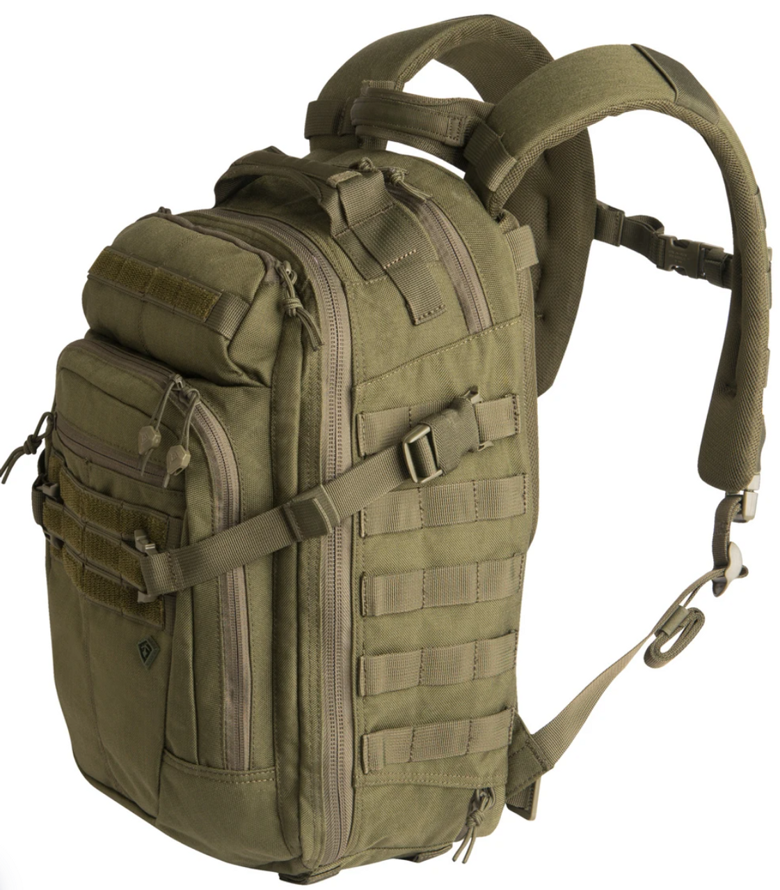 Dual density shoulder straps, double layered bottom, internal hook/loop mounting system, and a reliable external web platform compatible with MOLLE/PALS set this tactical pack apart from others in strength, function, and comfort. With ample space for your essential gear, superior organizational features, and featuring First Tactical’s new Hook & Hang Thru™ System, the Specialist 0.5-Day backpack is the best choice for quick trips or EDC.