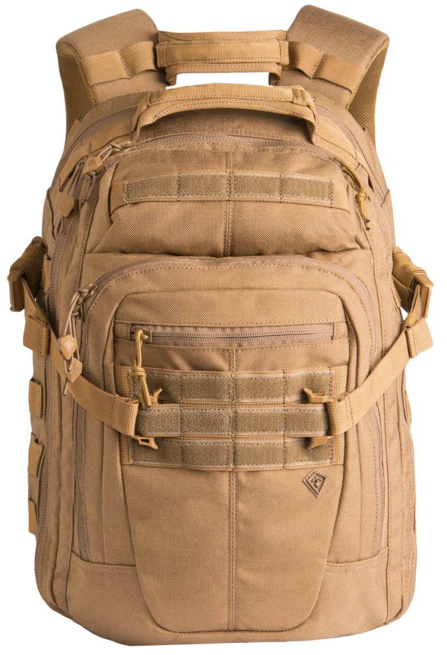 Dual density shoulder straps, double layered bottom, internal hook/loop mounting system, and a reliable external web platform compatible with MOLLE/PALS set this tactical pack apart from others in strength, function, and comfort. With ample space for your essential gear, superior organizational features, and featuring First Tactical’s new Hook & Hang Thru™ System, the Specialist 0.5-Day backpack is the best choice for quick trips or EDC.