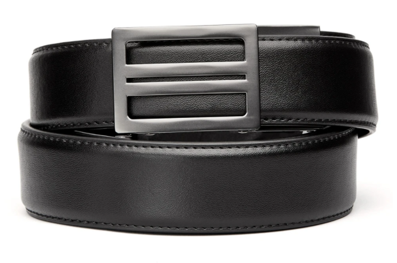 Black Casual Leather Gun Belt 1.5"