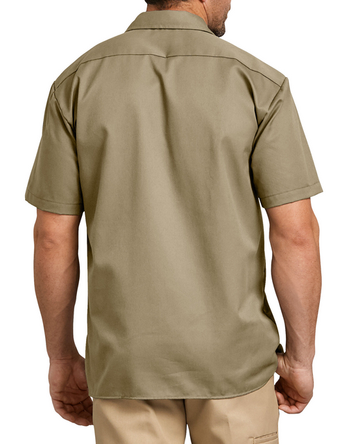 Dickies Short Sleeve Work Shirt in Military Khaki