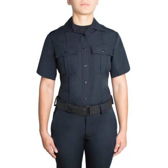 Women's Short Sleeve Zippered Polyester Shirt